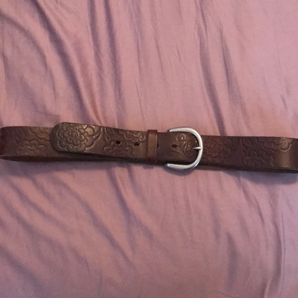 Fossil embossed leather belt